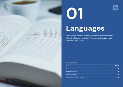Pages 8–9 of Course catalogue for an evening school – 96 pages
