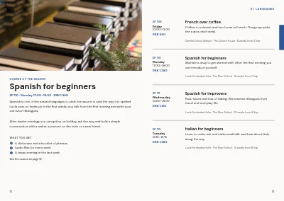 Pages 12–13 of Course catalogue for an evening school – 96 pages