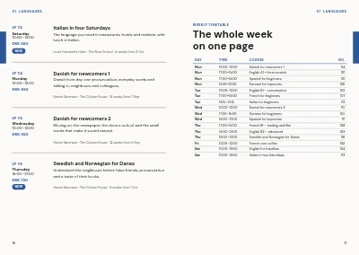Pages 16–17 of Course catalogue for an evening school – 96 pages