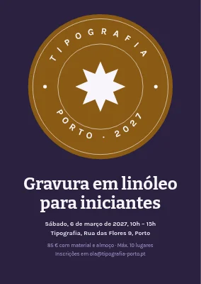 Workshop de linogravura — convite