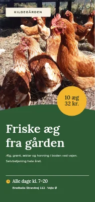 Gårdbutik med friske æg ved Vejle