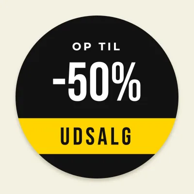 Udsalg på et gult bånd
