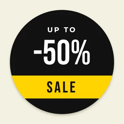 Sale on a yellow band