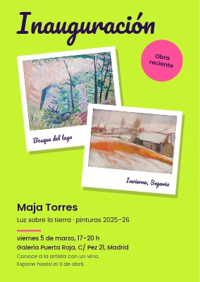 Preinauguración en galería — invitación