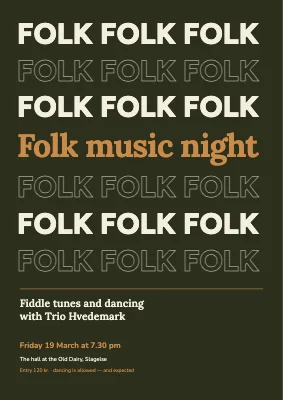 Folk music night — FOLK as a refrain