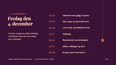 Side 3 af Julefrokost — program og menu