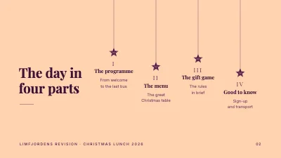 Page 2 of Christmas lunch — programme and menu