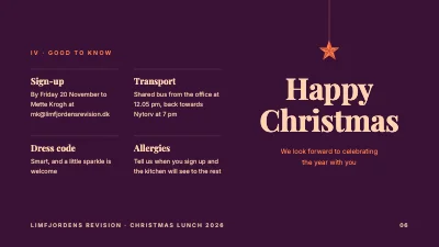 Page 6 of Christmas lunch — programme and menu