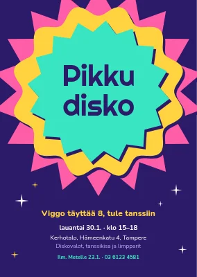 Lastendisko — syntymäpäiväkutsu