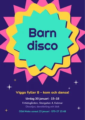 Barndisco — kalasinbjudan