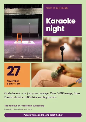 Karaoke night at a café