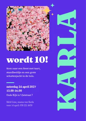 10e verjaardag — uitnodiging met de naam zijwaarts
