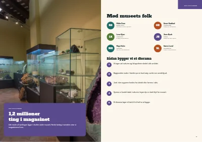Side 18–19 af Familieguide til naturhistorisk museum – 24 sider