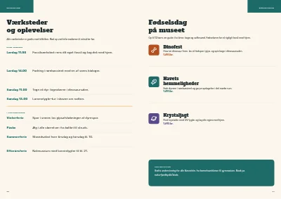 Side 20–21 af Familieguide til naturhistorisk museum – 24 sider