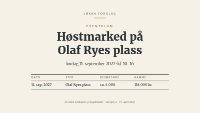 Side 1 av Eventplan — høstmarked