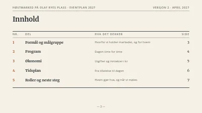 Side 2 av Eventplan — høstmarked