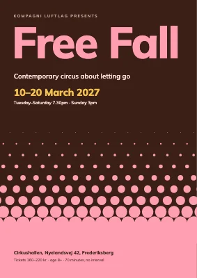 Contemporary circus with a falling halftone — poster