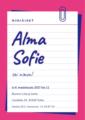 Nimiäiset — nimi arkistokortilla