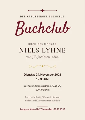 Buchclub — klassische Einladung