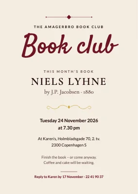 Book club — classic invitation