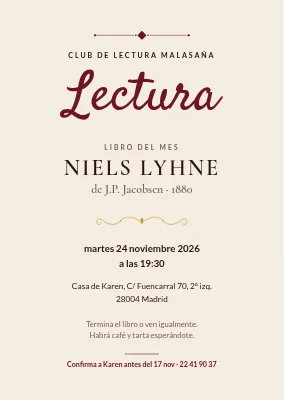 Club de lectura — invitación clásica