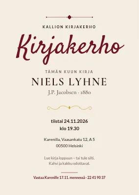 Kirjakerho — klassinen kutsu