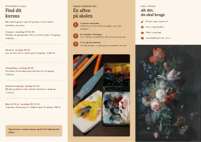 Side 2 af Kunstskolens tegne- og malekurser