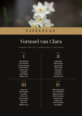 Vormsel — zwart-gouden tafelschikking