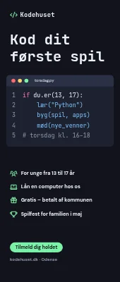 Roll-up til kodeskole — kod dit første spil