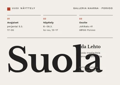Ennakkonäytös — sveitsiläinen ruudukko ja iso otsikko