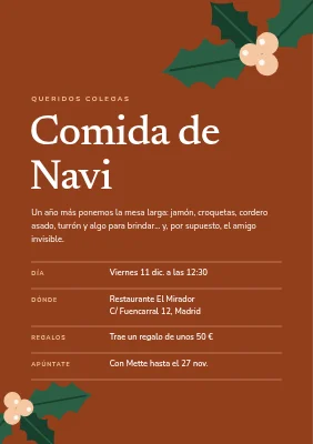 Comida de Navidad de la oficina — acebo