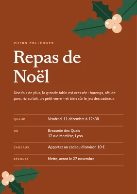 Déjeuner de Noël au bureau — houx