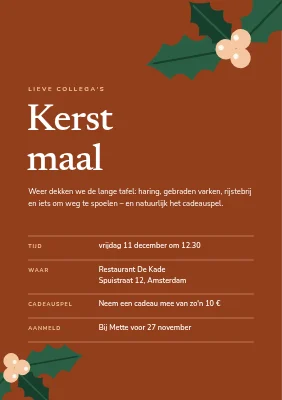 Kerstlunch op kantoor — hulst