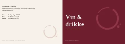 Omslag af Vin- og drikkekort for restaurant – 8 sider