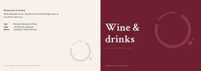 غلاف Wine and drinks list for a restaurant – 8 pages