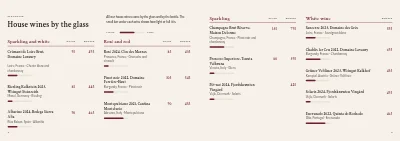 الصفحات 2–3 من Wine and drinks list for a restaurant – 8 pages