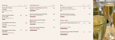 الصفحات 4–5 من Wine and drinks list for a restaurant – 8 pages