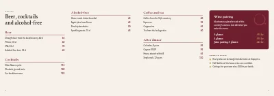 الصفحات 6–7 من Wine and drinks list for a restaurant – 8 pages