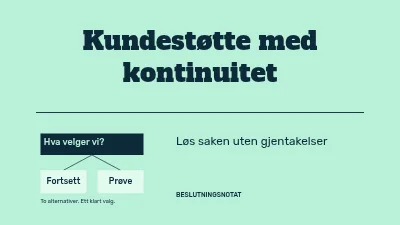 Kundestøtte med kontinuitet
