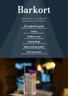 Drinkskort til bryllup — spotlys