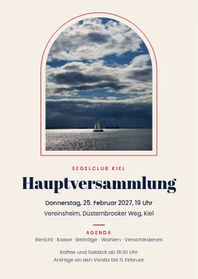 Mitgliederversammlung des Segelclubs — Einladung