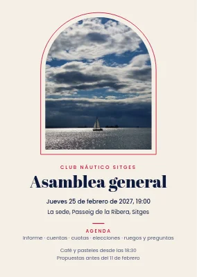 Asamblea general del club de vela — invitación