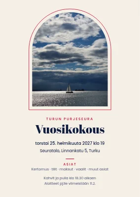 Purjehdusseuran yleiskokous — kutsu