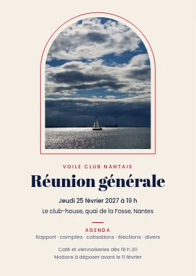Assemblée générale du club de voile — invitation