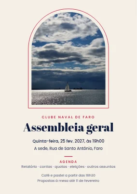Assembleia geral do clube de vela — convite