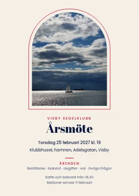 Segelklubbens medlemsmöte — inbjudan