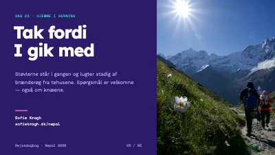 Side 5 af Rejsedagbog — trekking i Nepal