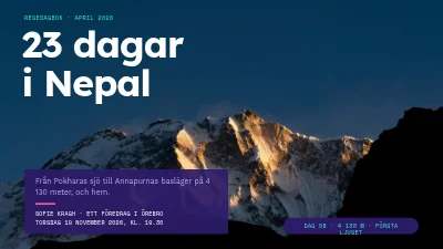 Sida 1 av Resedagbok — trekking i Nepal