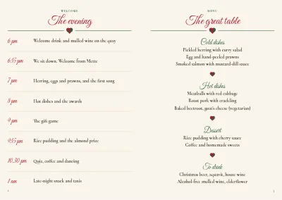 Pages 2–3 of Programme and original songs for a company Christmas party – 12 pages
