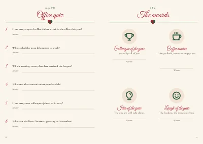 Pages 8–9 of Programme and original songs for a company Christmas party – 12 pages